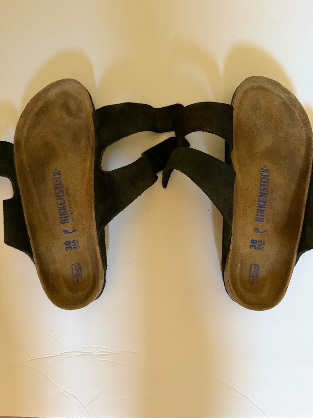 Green suede Arizona Birkenstocks 38 - Picture 7 of 10